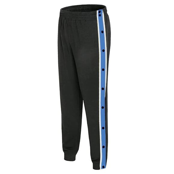 NEW Men's Tear Away Basketball Pants High Split Snap Button Athletic Black SMALL - Picture 1 of 4